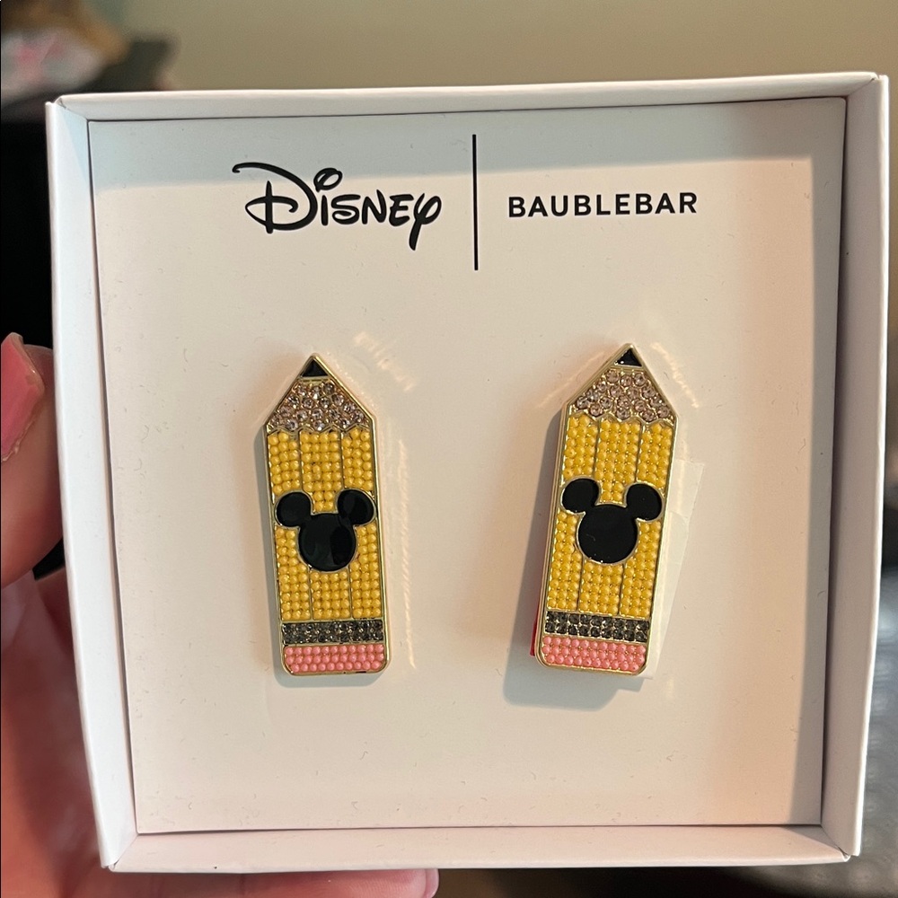 BaubleBar Disney Yellow Pencil Earrings
